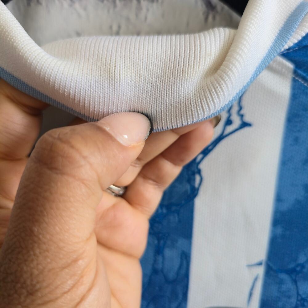 Men's Nike Air Blue And White Striped Long Sleeve Blokecore Jersey - Picture 10 of 14